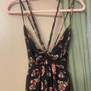Forever 21 Black Floral Maxi Dress